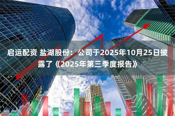 启运配资 盐湖股份：公司于2025年10月25日披露了《2025年第三季度报告》