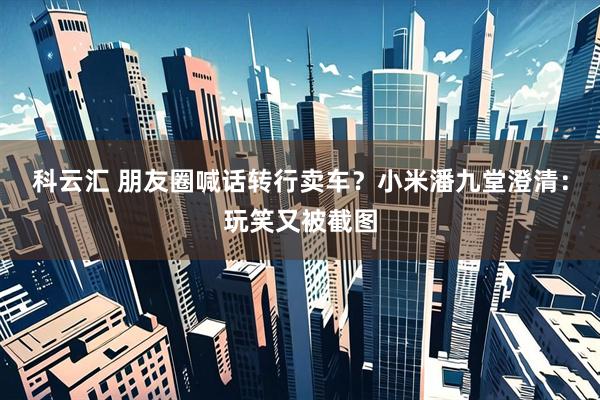科云汇 朋友圈喊话转行卖车？小米潘九堂澄清：玩笑又被截图