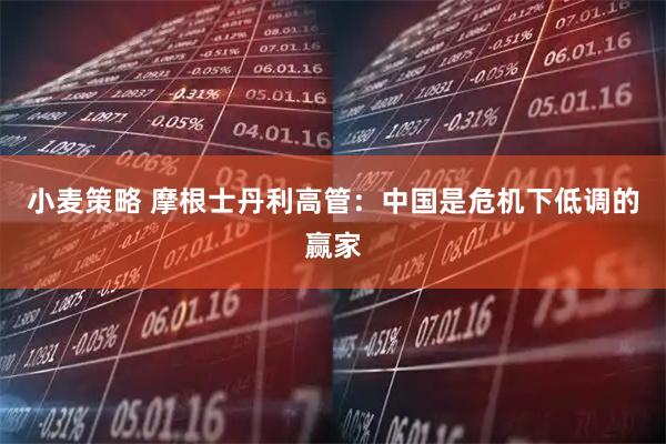 小麦策略 摩根士丹利高管：中国是危机下低调的赢家