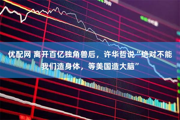 优配网 离开百亿独角兽后，许华哲说“绝对不能我们造身体，等美国造大脑”