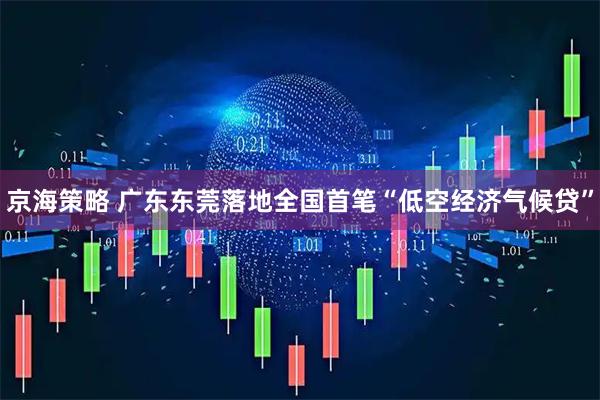 京海策略 广东东莞落地全国首笔“低空经济气候贷”